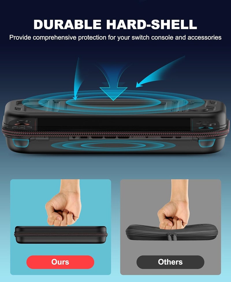 Larstylee Switch 2 Carrying Case with Protective Hard Shell, Game Card Slots, Mesh Pocket for Nintendo Switch 2 (2025)/Switch/OLED Accessories Skin - Image 4